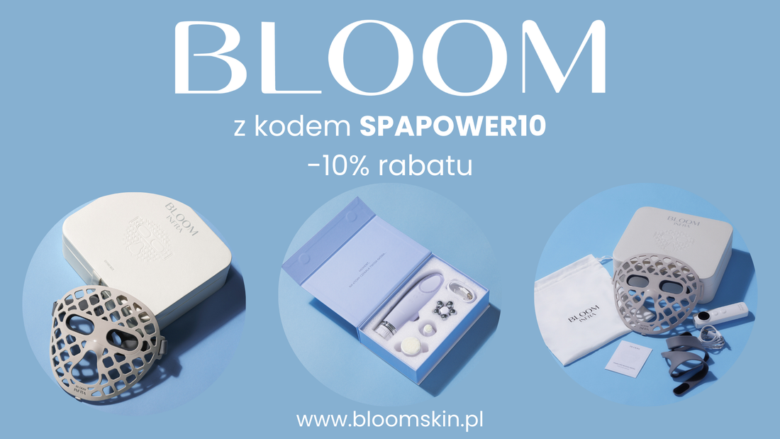 Kod rabatowy Bloom Skin –10% | kod SPAPOWER10 - Maska LED Bloom INFRA i różdżka 5w1
