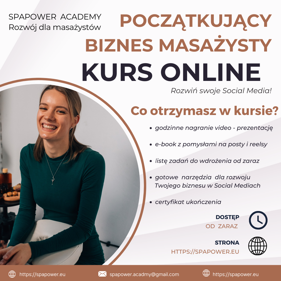 Kurs Online POCZĄTKUJĄCY BIZNES MASAŻYSTY (WIDEO + E-BOOK + CERTYFIKAT)