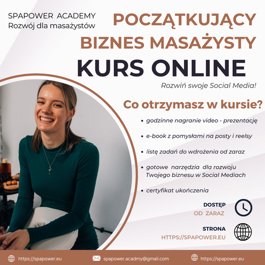 Kurs Online POCZĄTKUJĄCY BIZNES MASAŻYSTY (WIDEO + E-BOOK + CERTYFIKAT)