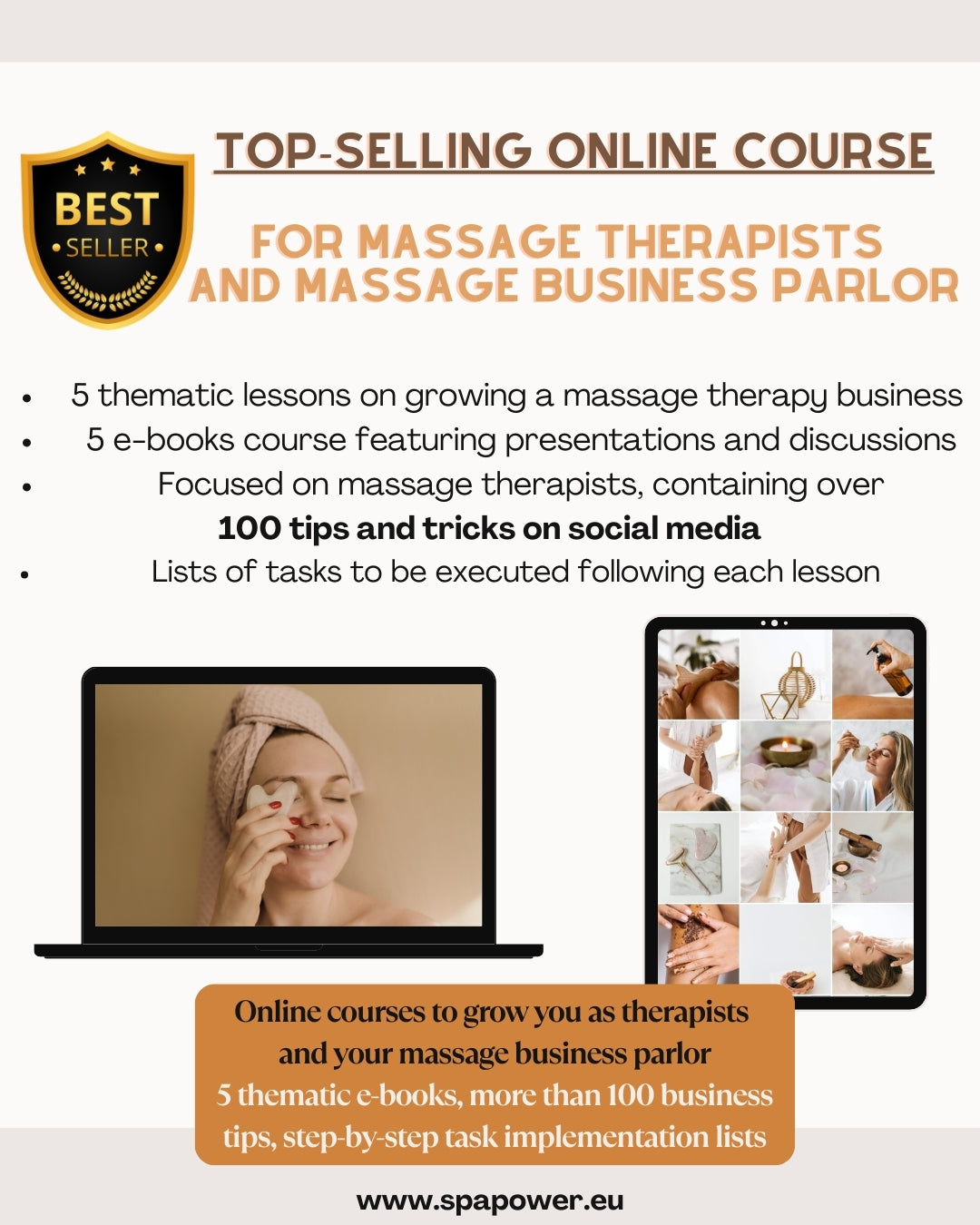 Online course for massage business parlor, SPA and physiotherapy clinic (FRENCH LANGUAGE)